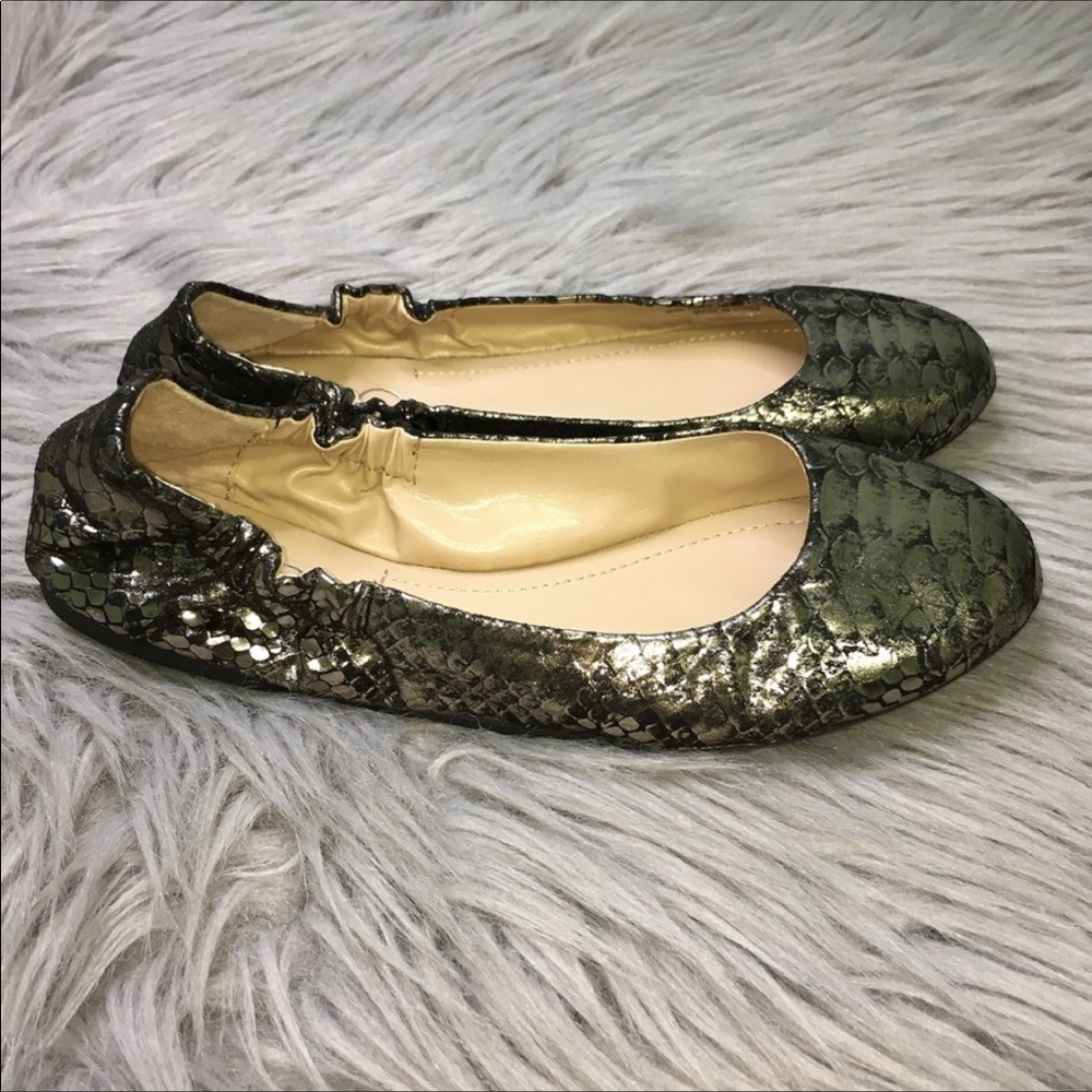 BCBG Paris Snake Print Magie Metallic Ballet Shoes